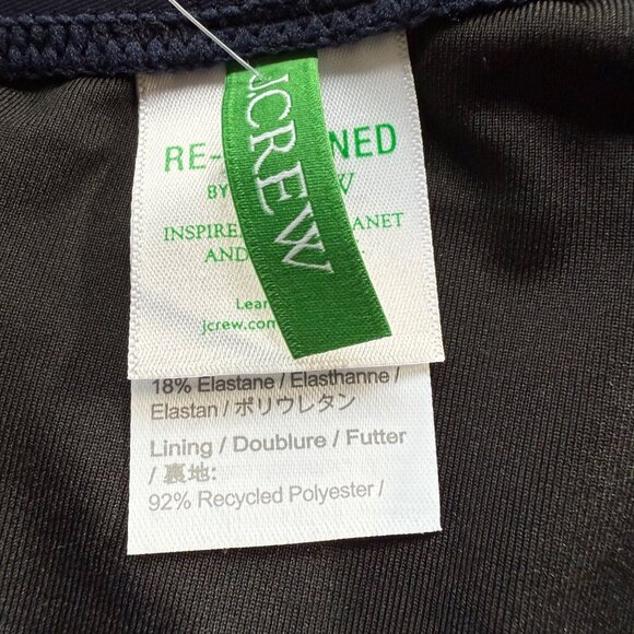 J.Crew Size 22 NEW Navy Blue Bow Tie One-Shoulder One-Piece Bathing Swimsuit - Picture 4 of 12